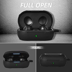AIRSPO Case Designed for Galaxy Buds Plus Case (2020) / Galaxy Buds Case (2019) Full-Body Protective Skin with Keychain (Black)