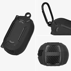 AIRSPO Case Designed for Galaxy Buds Plus Case (2020) / Galaxy Buds Case (2019) Full-Body Protective Skin with Keychain (Black)