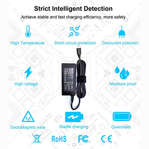 45W USB-C Type C Charger Adapter for Acer Chromebook Spin 15 13 11 315 713 311 314 R13 CB315 CP315 CP311 CB311 CP713 C933 CB5-312 CB5-312T R721 R751T Tab 10 SF713 SP714 N16Q12 N17Q5 N18Q1 N15Q13