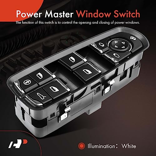 A-Premium Master Power Window Switch Compatible with Porsche Cayenne 2011-2014, Macan 2015, Panamera 2010-2015 Hatchback, Front Left Driver Side, Replace# 7PP959858MDML