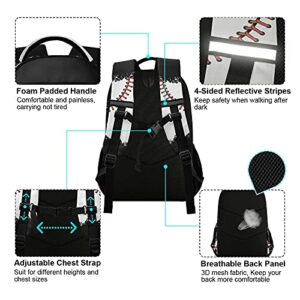 Glaphy Sport Baseball Backpacks Laptop School Book Bag Lightweight Daypack for Men Women Kids Teens