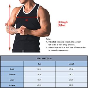 Magiftbox Mens Quick-Dry Workout Lightweight Stringer Training Singlet Athletic Muscle Tank Tops for Men T48_Navy_US-S