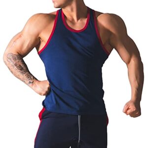 magiftbox mens quick-dry workout lightweight stringer training singlet athletic muscle tank tops for men t48_navy_us-s
