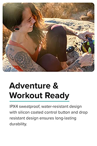 Cleer Goal Sport True Wireless Earbuds with 20 Hour Battery, for Workout and Exercise, Water and Sweat Resistant, Touch Controls, and High Audio Quality and Bass, Stone