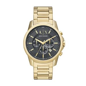 a|x armani exchange men's quartz watch with stainless steel strap, gold, 22 (model: ax1721)
