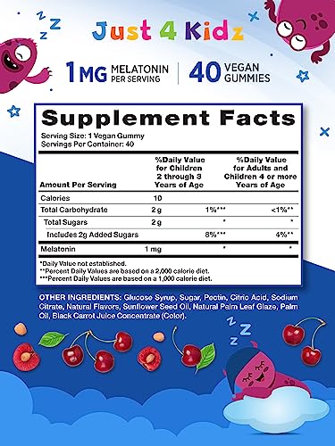 Nature's Truth Kids Melatonin Gummy | 1mg | 40 Count | Vegan, Non-GMO & Gluten Free Gummies | Cherry Flavor