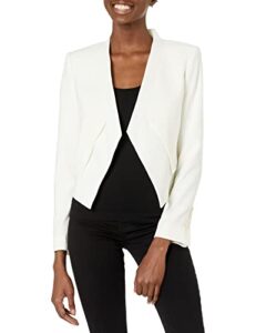 bcbgmaxazria women's blazer with front button closure and long sleeves, off white, small
