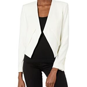 BCBGMAXAZRIA Women's Blazer with Front Button Closure and Long Sleeves, Off White, Small