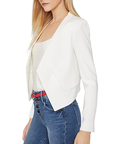 BCBGMAXAZRIA Women's Blazer with Front Button Closure and Long Sleeves, Off White, Small