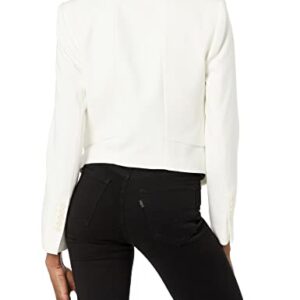 BCBGMAXAZRIA Women's Blazer with Front Button Closure and Long Sleeves, Off White, Small