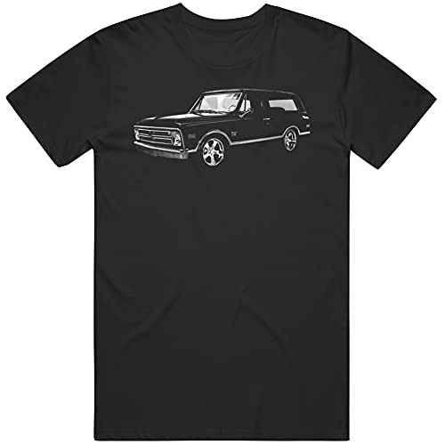 1972 Chevy K5 Blazer Front Three Quarter View Silhouette T Shirt 2XL Black