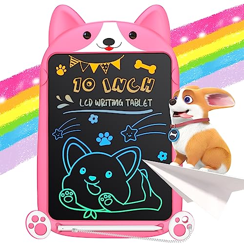 LCD Writing Tablet Board, Hockvill Toys 10 inch Colorful Doodle Drawing Tablet Pad Erasable Reusable Electronic, Toys for 3 4 5 6 7 8 Year Old Girls Boys Kids,Toddler Educational & Learning Birthday