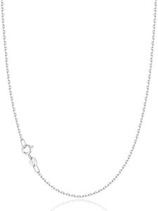 jewlpire solid 925 sterling silver chain necklace for women girls, 1.3mm cable chain silver chain for women sturdy & shiny women's chain necklaces, 16 inch