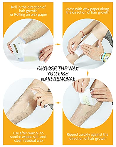 Roller Waxing Kit for Sensitive Skin, Milk roll on wax cartridge warmer for arms, legs and larger areas of the body hair removal, at home waxing kit for women and men