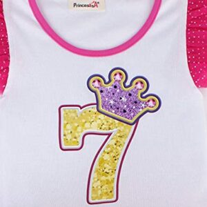 PrinceSasa Number 7#7 Child Tutu Party Girls Birthday Summer Dresses,6EDTA7,7-8 Years(Size 140)