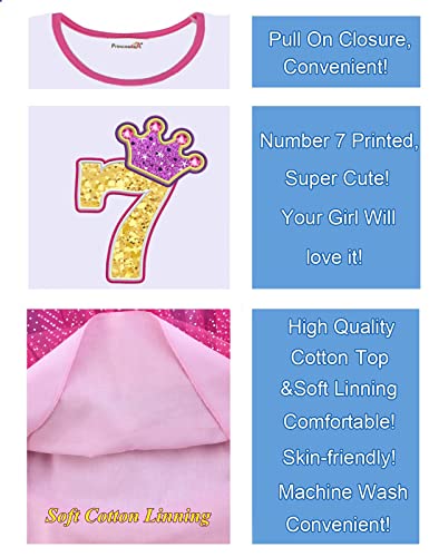 PrinceSasa Number 7#7 Child Tutu Party Girls Birthday Summer Dresses,6EDTA7,7-8 Years(Size 140)