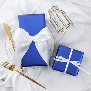 RUSPEPA Blue Metallic Wrapping Paper - Solid Color Matte Paper Perfect for Wedding,Birthday,Christmas,Baby Shower - 17.3 Inches X 32.8 Feet