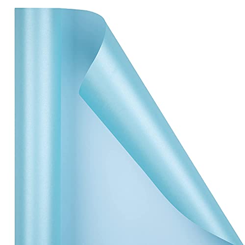 RUSPEPA Blue Matte Wrapping Paper - Solid Color Pearly - lustre Paper Perfect for Wedding, Birthday, Christmas, Baby Shower -17 Inches X 32.8 Feet