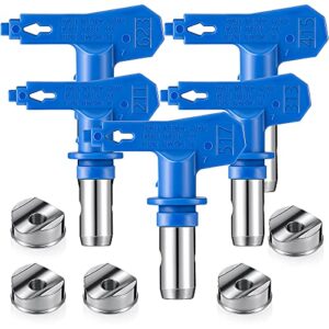 reversible nozzles paint spray tips airless sprayer nozzles spraying machine parts in blue for homes buildings decks or fences(5 pieces,211, 313, 415, 517, 623)