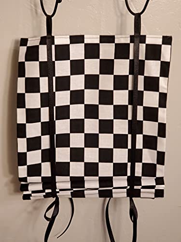 Classroom Door Curtain Black and White Check Racecar