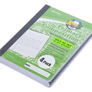 Mintra Primary Composition Notebook (Full Sheet) (4 Pack, Assorted)