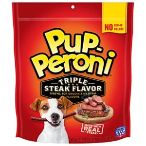 pup-peroni triple steak flavored dog treats, 22.5 ounce
