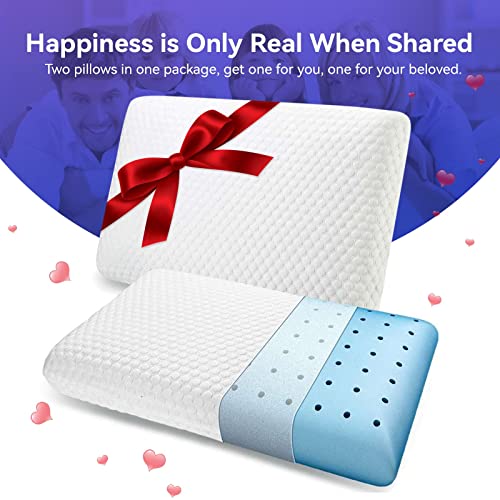 inight Memory Foam Pillows for Sleeping, Standard Size Set of 2 for Back Sleeper & Side Sleeper Pillow, 2 Pack, Oeko-TEX & CertiPUR-US Certified