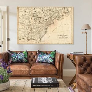 Wugod North America Map (1768) Poster Decoration Painting Canvas Wall Living Room Aesthetics Posters Art Clubs Cafes 24x36inch(60x90cm)