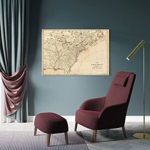 Wugod North America Map (1768) Canvas Poster and Wall Art Picture Print Modern Home Bedroom Bars Decoration Posters 20x30inch(50x75cm)