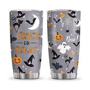 64hydro 20oz halloween decorations indoor, outdoor, home decor, kitchen decor, trick or treat witch boo ghost pumpkin halloween tumbler cup with lid, double wall vacuum insulated travel coffee mug