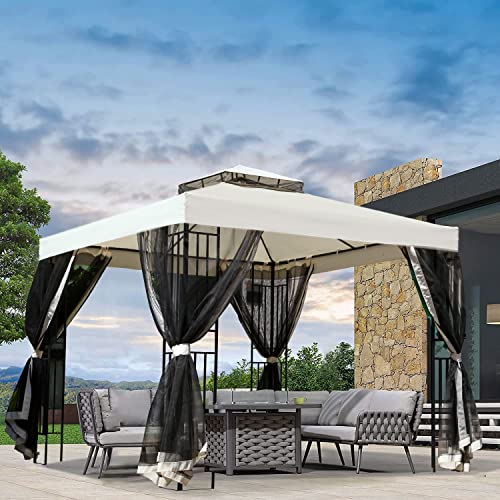 Grand Patio Replacement Canopy Top for 10x10 FT Outdoor Gazebo,Double Tier Polyester Canopy Top