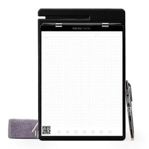 rocketbook orbit legal pad letter - smart reusable - black, lined/dot-grid