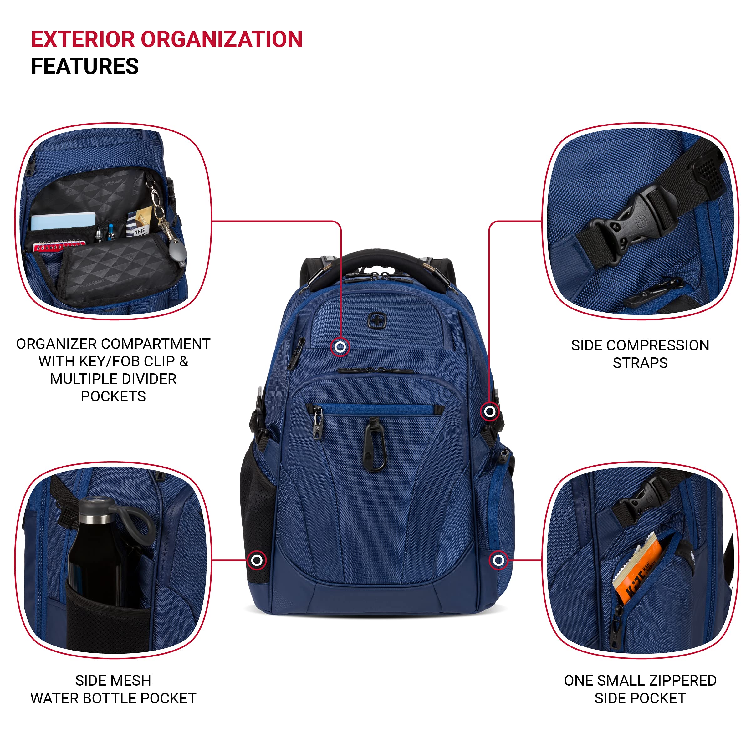 SwissGear 6752 TSA Friendly ScanSmart Laptop Backpack, Navy Ballistic, 17.75-Inch