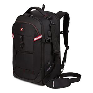 swissgear hybrid travel laptop backpack, black, 21.5-inch