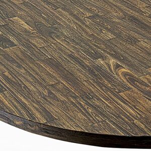 East West Furniture IR2-07-TP Irving Kitchen Dining Round Wooden Table Top with Pedestal Base, 48x48 Inch, Distressed Jacobean