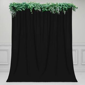 purefit black backdrop curtains for parties, birthday, photoshoot, wedding, pooja – non-reflective background curtains for decoration, velvety soft long drapes, 5×10 ft, set of 2 panels