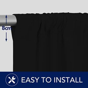 PureFit Black Backdrop Curtains for Parties, Birthday, Photoshoot, Wedding, Pooja – Non-Reflective Background Curtains for Decoration, Velvety Soft Long Drapes, 5×10 ft, Set of 2 Panels