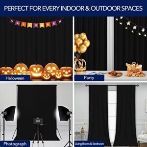 PureFit Black Backdrop Curtains for Parties, Birthday, Photoshoot, Wedding, Pooja – Non-Reflective Background Curtains for Decoration, Velvety Soft Long Drapes, 5×10 ft, Set of 2 Panels