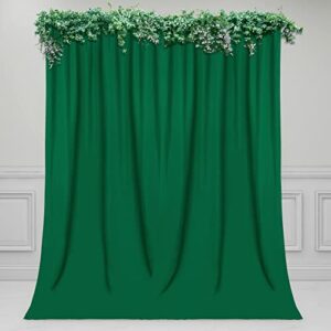 PureFit Green Backdrop Curtains for Parties, Birthday, Photoshoot, Wedding, Pooja – Non Reflective Background Curtains for Decoration, Velvety Soft Long Drapes, 5×10 ft, Set of 2 Panels