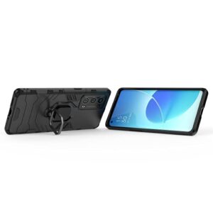 QiongNi Case for Oppo Reno 6 Pro+ 5G Case Cover,Magnetic Car Mount Bracket Shell Case for Oppo Reno 6 Pro+ 5G PENM00 Case Black