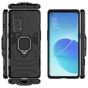 qiongni case for oppo reno 6 pro+ 5g case cover,magnetic car mount bracket shell case for oppo reno 6 pro+ 5g penm00 case black