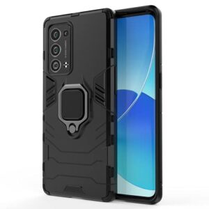 QiongNi Case for Oppo Reno 6 Pro+ 5G Case Cover,Magnetic Car Mount Bracket Shell Case for Oppo Reno 6 Pro+ 5G PENM00 Case Black