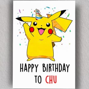 PChu Happy Birthday to Chu | Kid's birthday card | Cute Birthday Card | Art | Blank Card