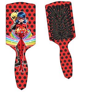 miraculous ladybug paddle hair brush, red