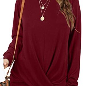 Jescakoo Tunic Shirts For Women To Wear With Leggings Ladies Long Sleeve Tops Xl