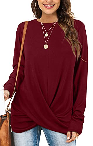 Jescakoo Tunic Shirts For Women To Wear With Leggings Ladies Long Sleeve Tops Xl