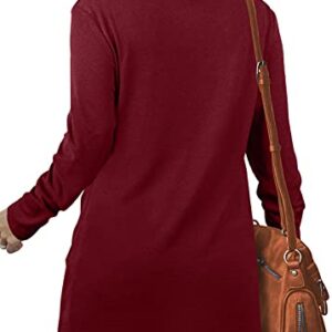 Jescakoo Tunic Shirts For Women To Wear With Leggings Ladies Long Sleeve Tops Xl