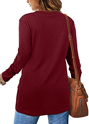 Jescakoo Tunic Shirts For Women To Wear With Leggings Ladies Long Sleeve Tops Xl