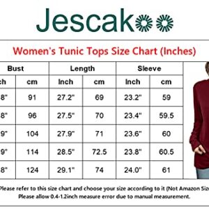 Jescakoo Tunic Shirts For Women To Wear With Leggings Ladies Long Sleeve Tops Xl