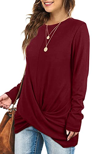 Jescakoo Tunic Shirts For Women To Wear With Leggings Ladies Long Sleeve Tops Xl